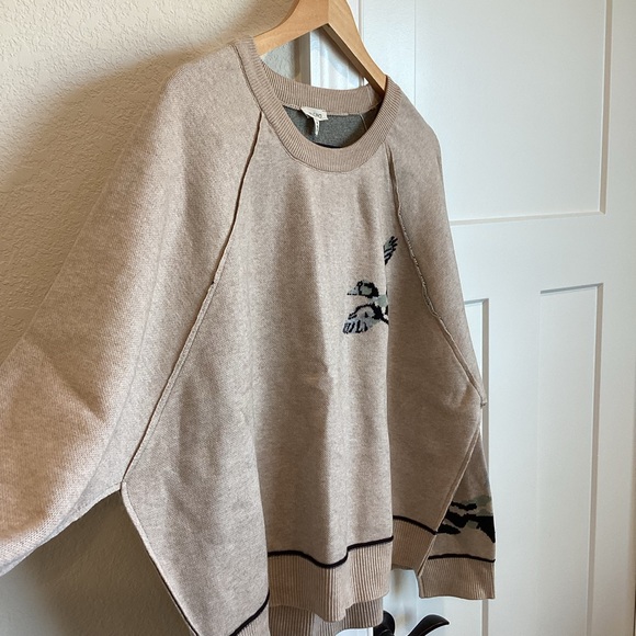 🦆Anthropologie Crewneck Sweater Pilcro Oaklyn Sweatshirt L Novelty Duck NEW - Picture 5 of 15